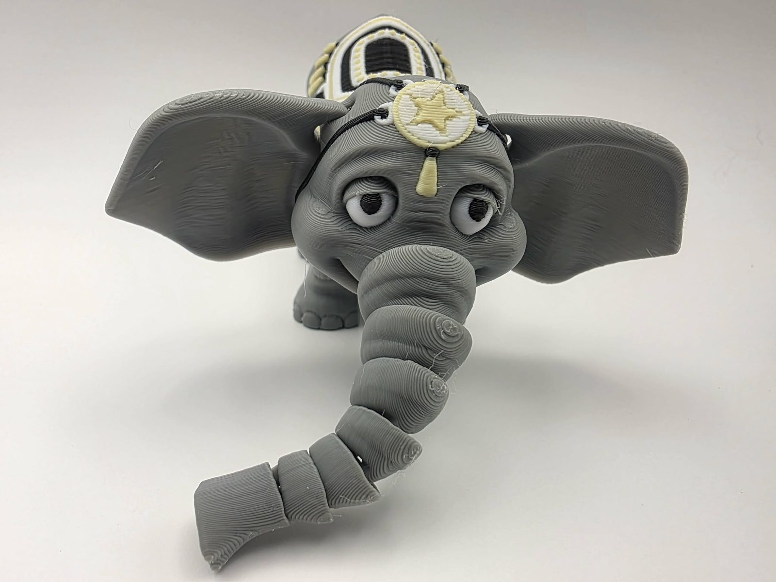 Festival Elephant - Standard - 5" Long x 4" Tip of Ear to Tip of Ear x 2.75" Tall 3D print product image