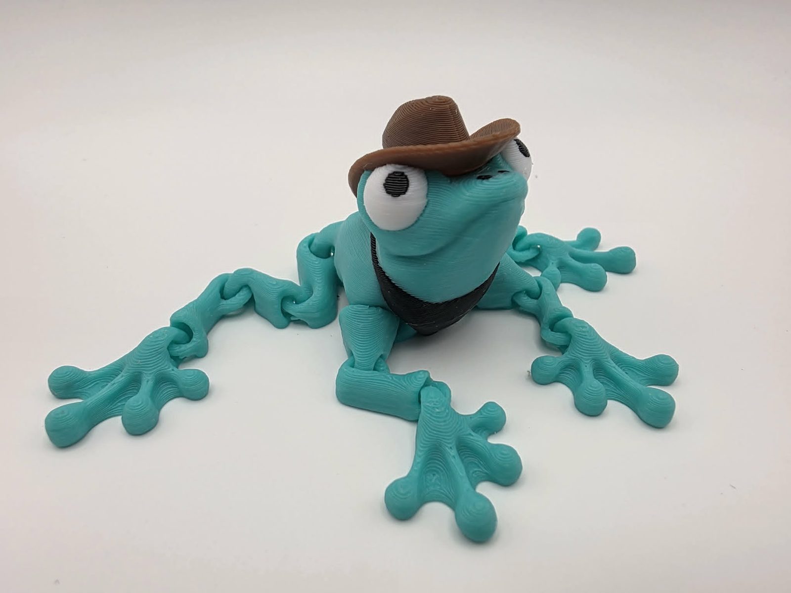 Cowboy Frog - Standard - 2.5" Long x 3.5" Wide from Tip of Toe to Tip of Toe x 1.5" Tall 3D print product image