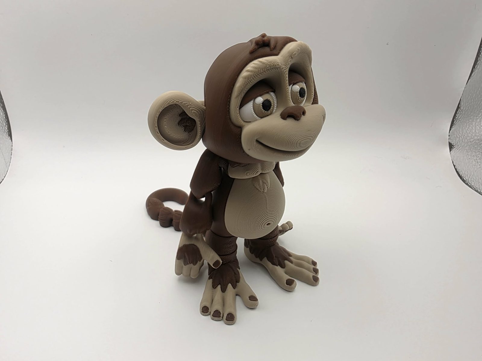 Monkey - Standard - 5.5" from Tip of Toe to End of Tail x 4" Wide x 5.25" Tall 3D print product image