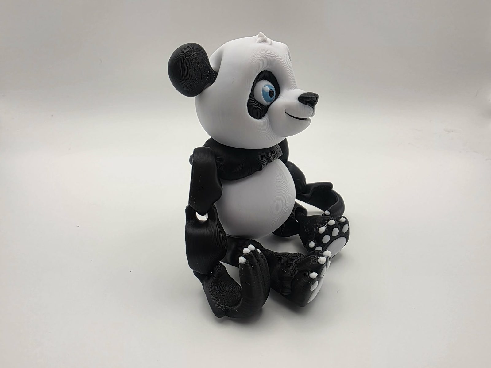 Panda - Panda Paws - 1.5" Chest to Back x 3" Wide x 5" Tall - White, Black, Light Blue 3D printed item image