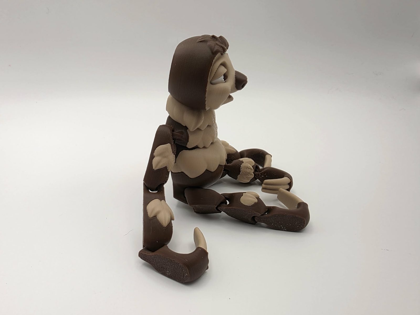 Sloth - Brown Sugar Sloth - 3" Wide Outer Arm to Outer Arm x 1" Chest to Back x 5" Tall - Chocolate, Matte Light Brown, White, Pink 3D printed item image