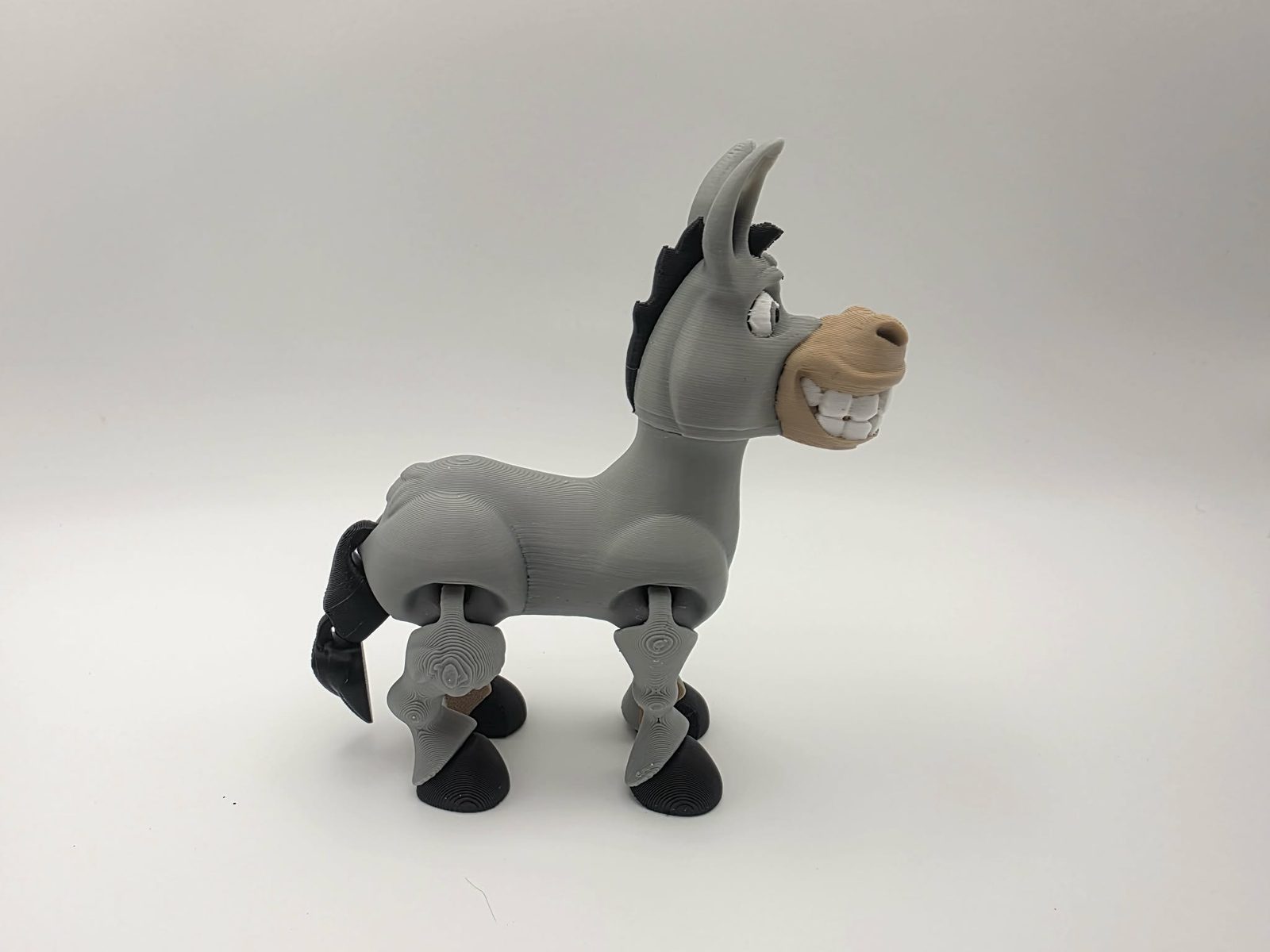 Donkey - Giggle Hooves - Matte Light Brown, Gray, Black, White 3D printed item image