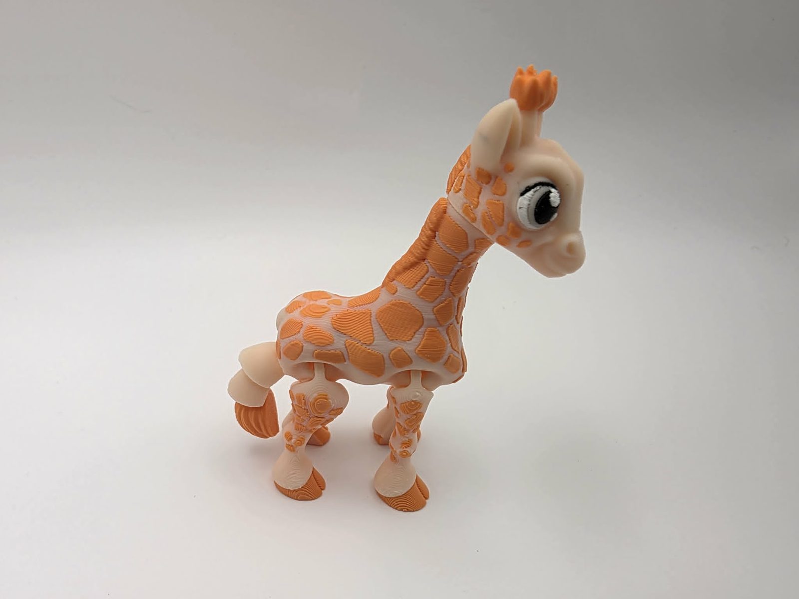 Baby Giraffe - Creamsicle Baby Giraffe - 2.75" Long x 1" Wide x 3.5" Tall - Beige, Sunny Orange, White, Black 3D printed item image